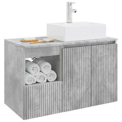 Bathroom Furniture Set 2 pcs Concrete Grey Engineered Wood