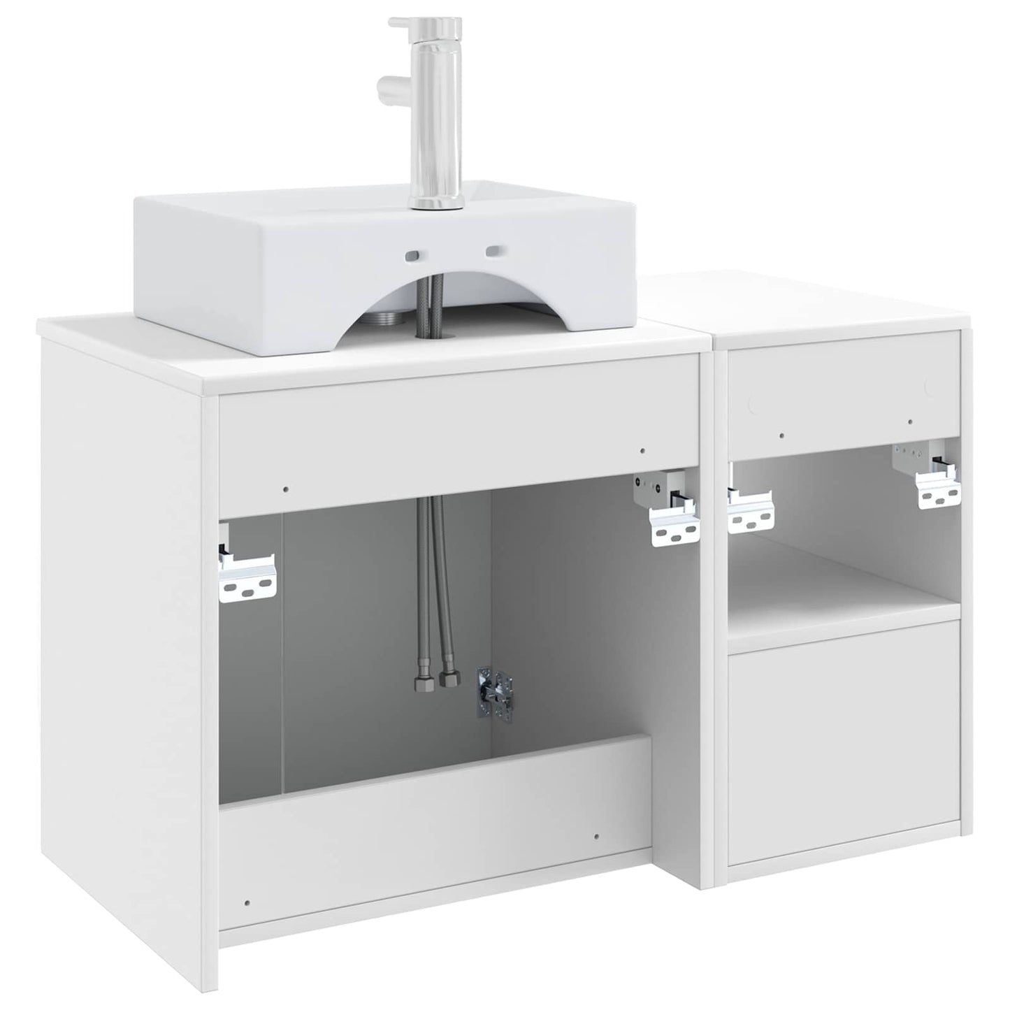 Bathroom Furniture Set 2 pcs High Gloss White Engineered Wood
