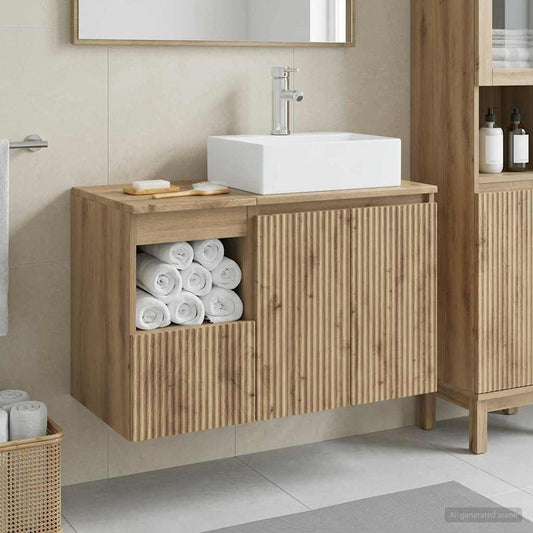 Bathroom Furniture Set 2 pcs Artisan Oak Engineered Wood