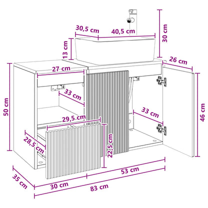 Bathroom Furniture Set 2 pcs Sonoma Oak Engineered Wood