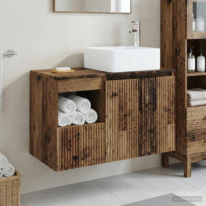 Bathroom Furniture Set 2 pcs Old Wood Engineered Wood