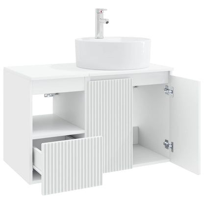 Bathroom Furniture Set 2 pcs White Engineered Wood