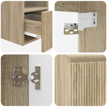 Bathroom Cabinet Set 2 pcs Sonoma Oak 79.5 x 44.5 x 82 cm