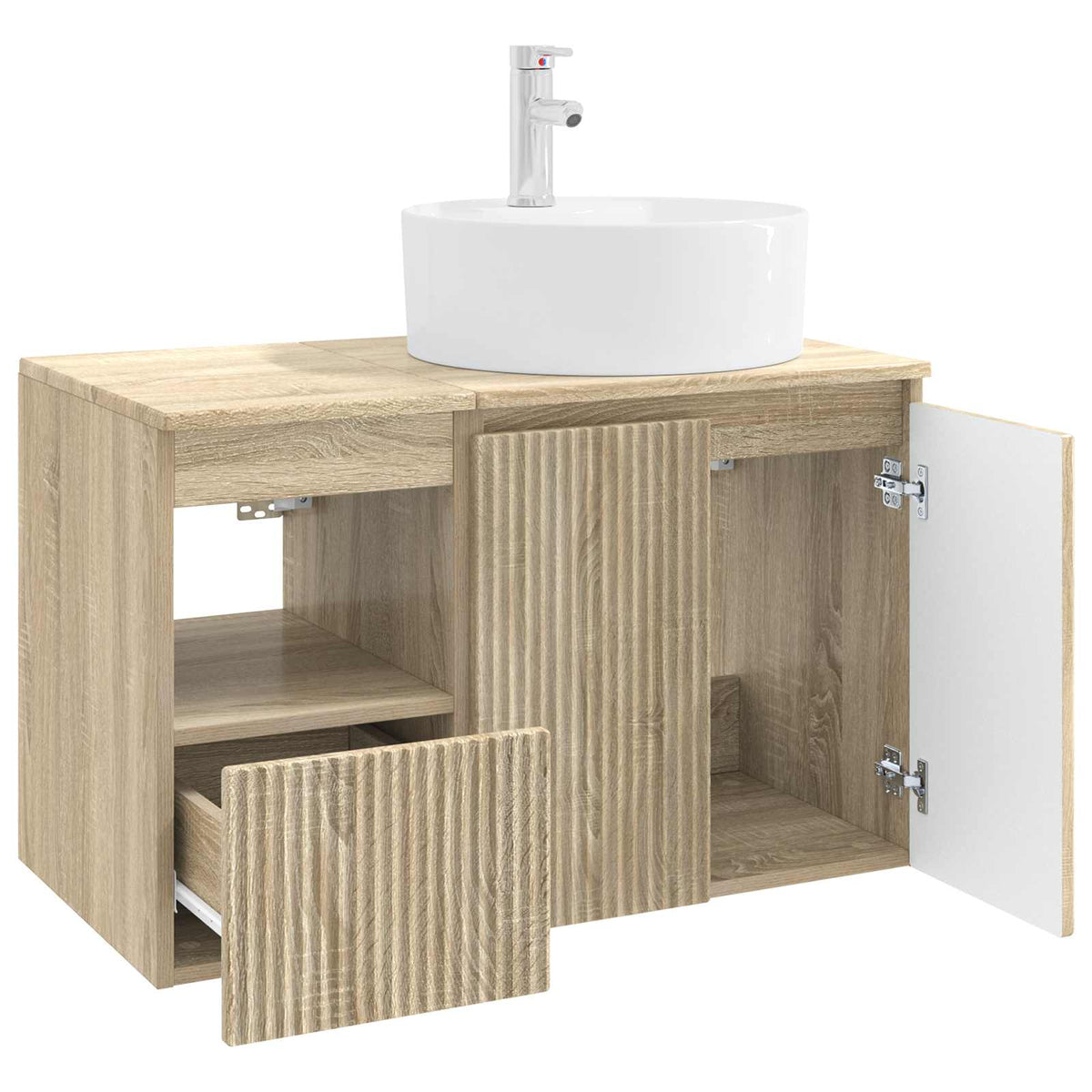 Bathroom Cabinet Set 2 pcs Sonoma Oak 79.5 x 44.5 x 82 cm