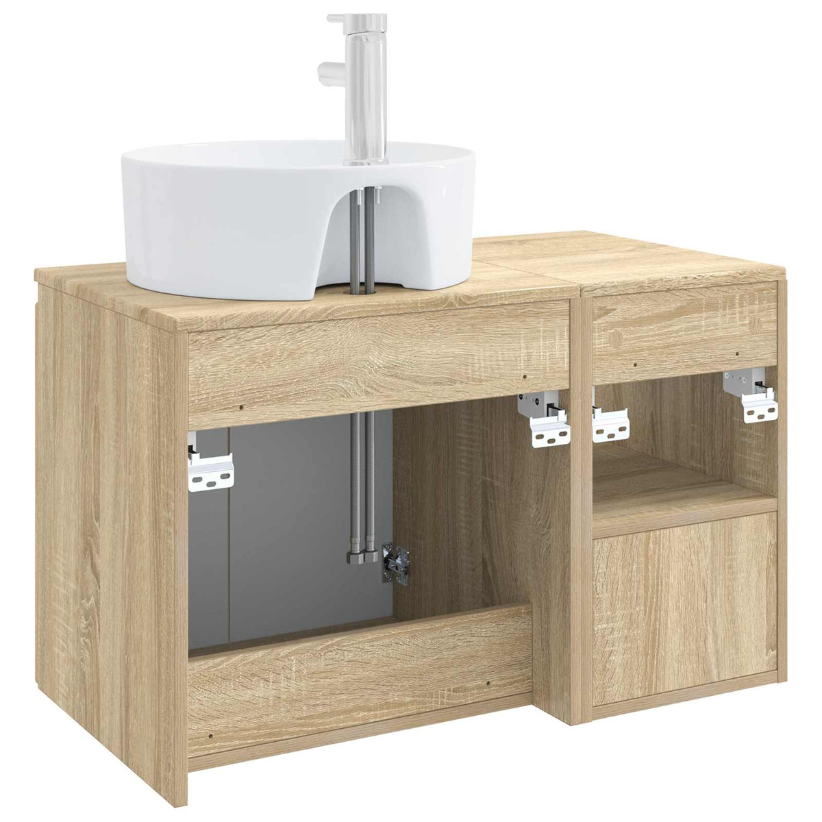 Bathroom Cabinet Set 2 pcs Sonoma Oak 79.5 x 44.5 x 82 cm