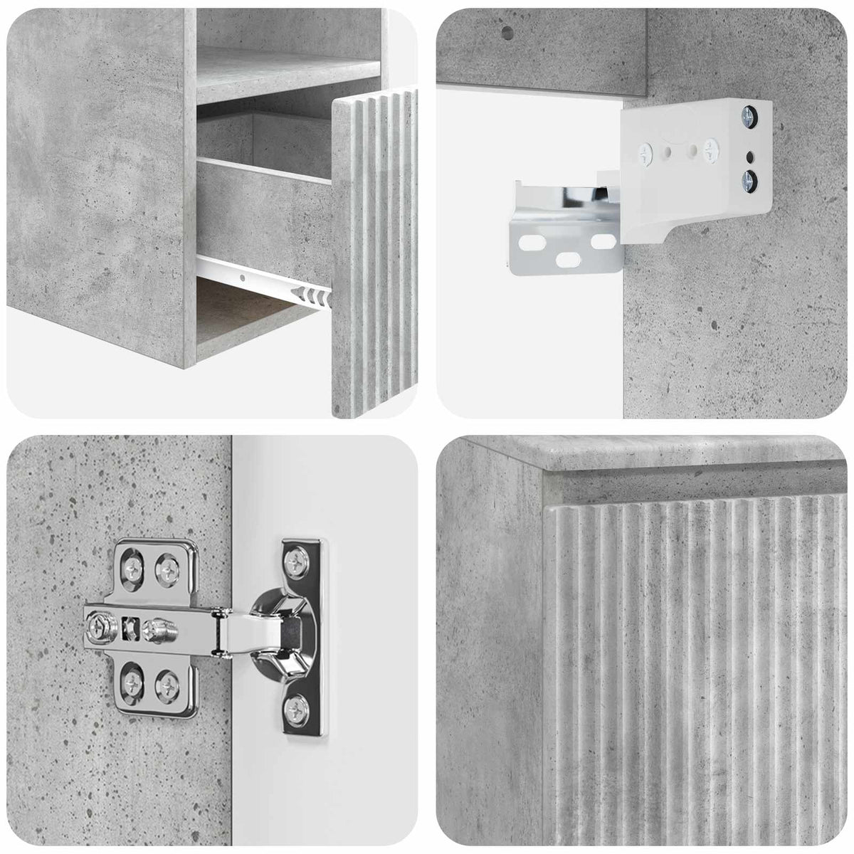 Bathroom Cabinet Set 2 pcs Concrete Grey 79.5 x 44.5 x 82 cm
