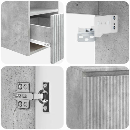 Bathroom Cabinet Set 2 pcs Concrete Grey 79.5 x 44.5 x 82 cm