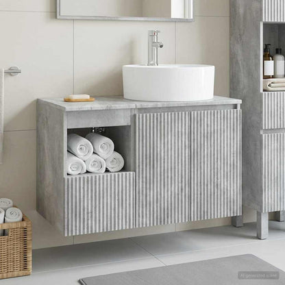 Bathroom Cabinet Set 2 pcs Concrete Grey 79.5 x 44.5 x 82 cm