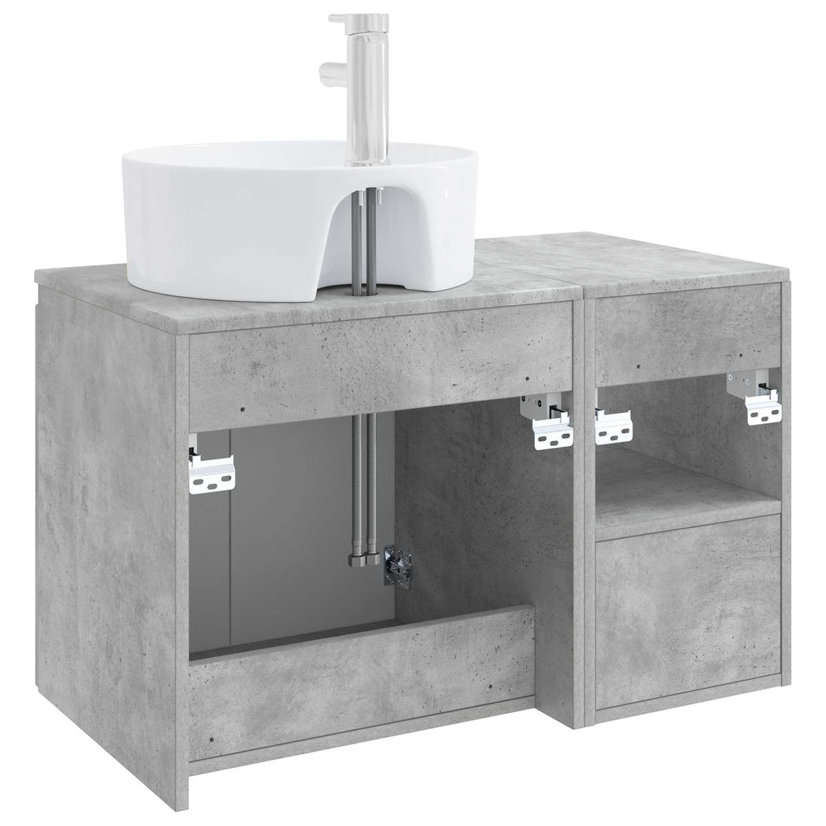 Bathroom Cabinet Set 2 pcs Concrete Grey 79.5 x 44.5 x 82 cm