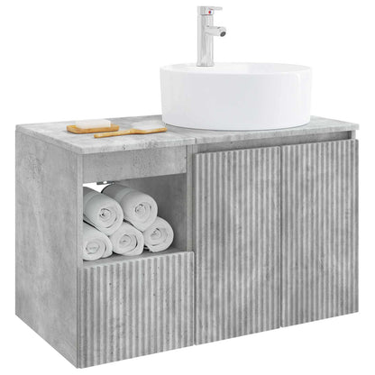 Bathroom Cabinet Set 2 pcs Concrete Grey 79.5 x 44.5 x 82 cm
