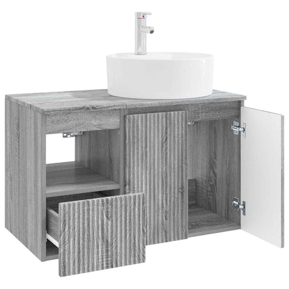 Bathroom Furniture Set 2 pcs Grey Sonoma Engineered Wood