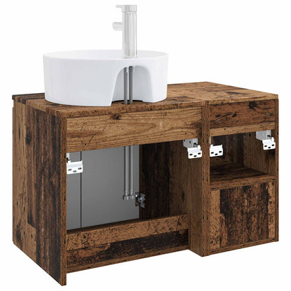 Bathroom Furniture Set 2 pcs Old Wood Engineered Wood