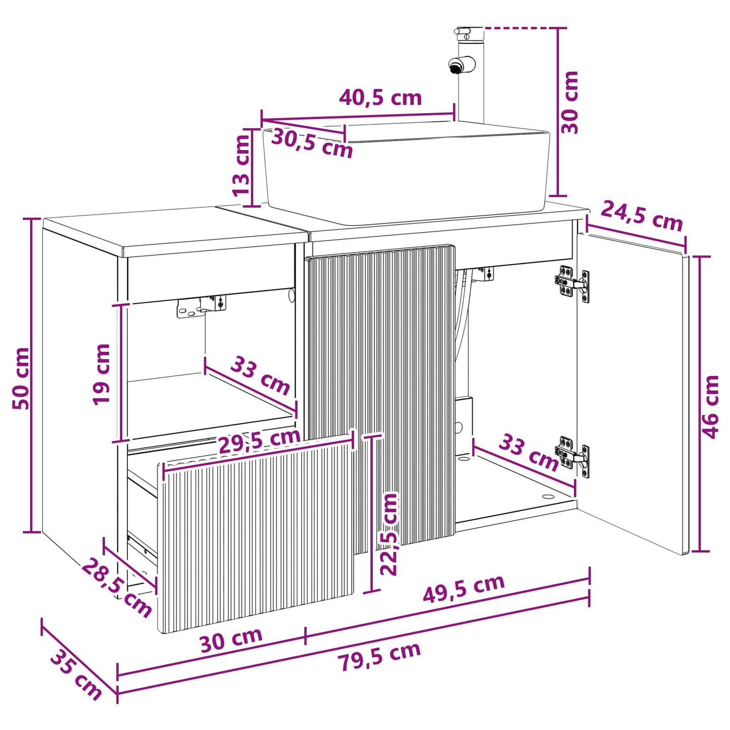 Bathroom Furniture Set 2 pcs Old Wood Engineered Wood