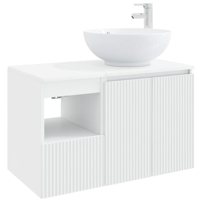 Bathroom Furniture Set 2 pcs White Engineered Wood