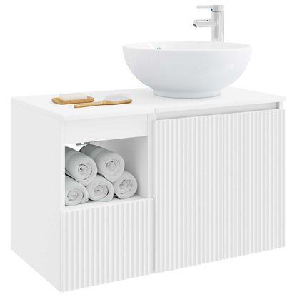 Bathroom Furniture Set 2 pcs White Engineered Wood