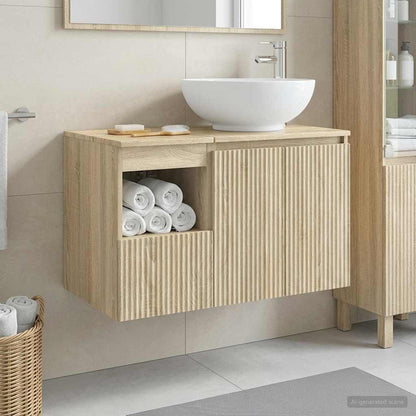 Bathroom Furniture Set 2 pcs Sonoma Oak Engineered Wood