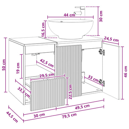 Bathroom Furniture Set 2 pcs Sonoma Oak Engineered Wood