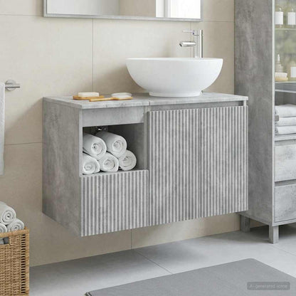 Bathroom Furniture Set 2 pcs Concrete Grey Engineered Wood