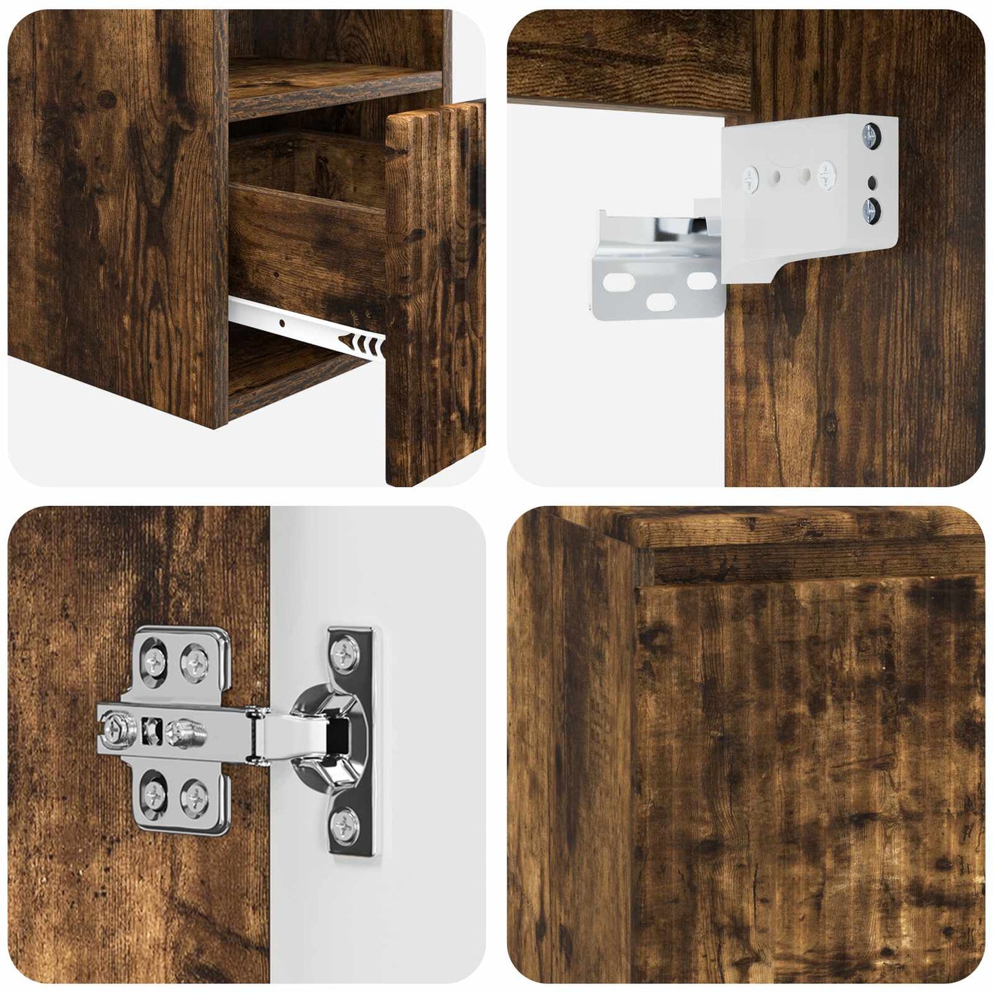 Bathroom Furniture Set 2 pcs Smoked Oak Engineered Wood