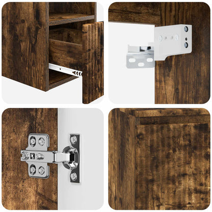 Bathroom Furniture Set 2 pcs Smoked Oak Engineered Wood