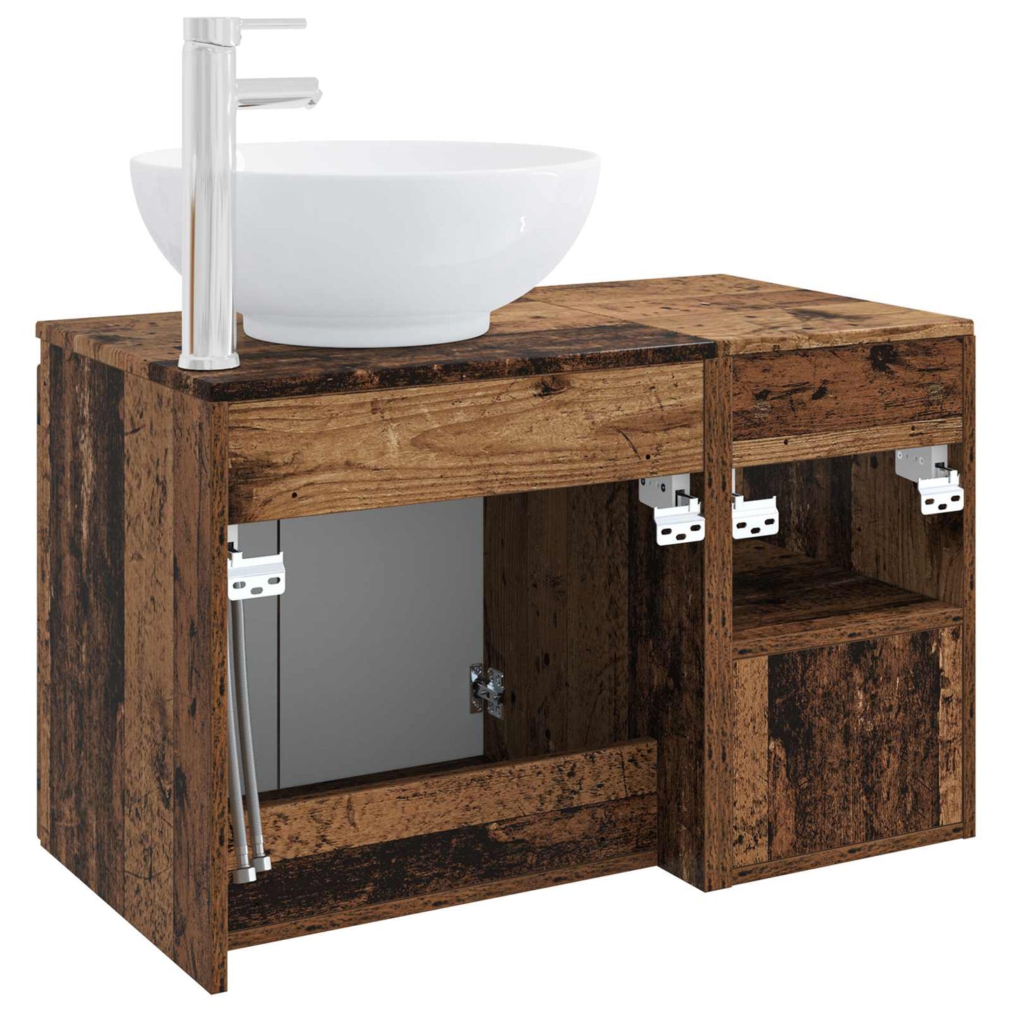 Bathroom Furniture Set 2 pcs Old Wood Engineered Wood