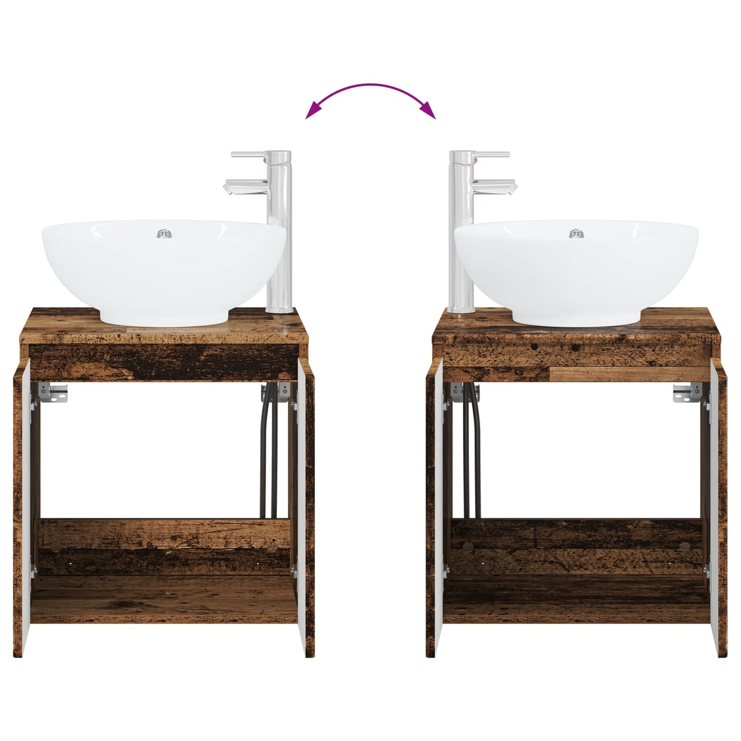 Bathroom Furniture Set 2 pcs Old Wood Engineered Wood