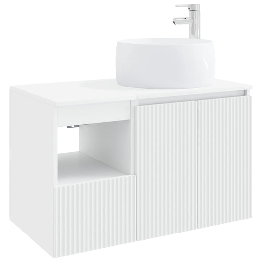 Bathroom Furniture Set 2 pcs White Engineered Wood