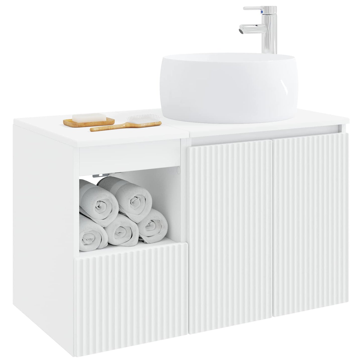 Bathroom Furniture Set 2 pcs White Engineered Wood