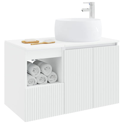 Bathroom Furniture Set 2 pcs White Engineered Wood