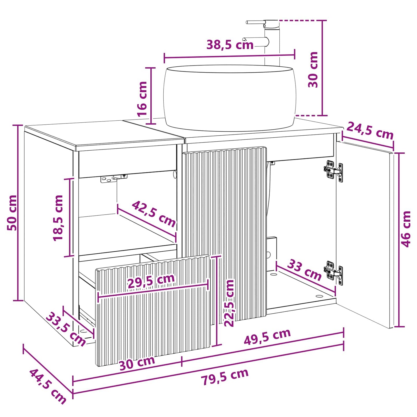 Bathroom Furniture Set 2 pcs White Engineered Wood