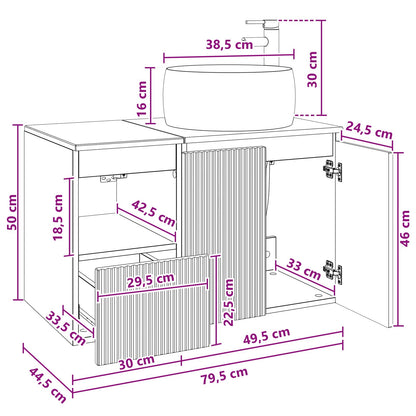 Bathroom Furniture Set 2 pcs Black Engineered Wood