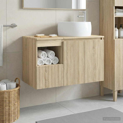 Bathroom Furniture Set 2 pcs Sonoma Oak Engineered Wood