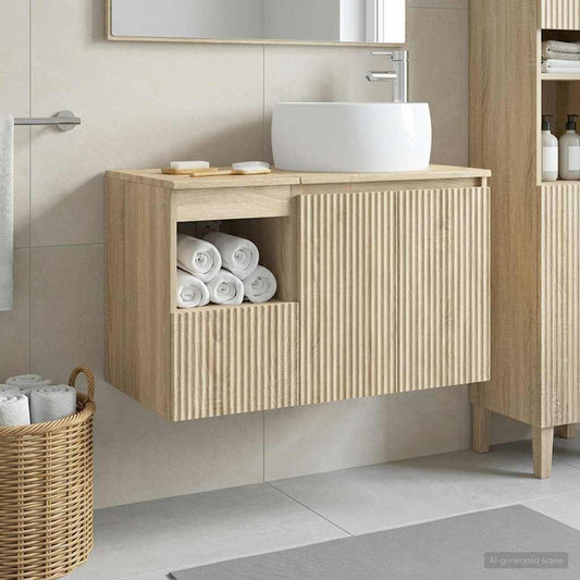 Bathroom Furniture Set 2 pcs Sonoma Oak Engineered Wood