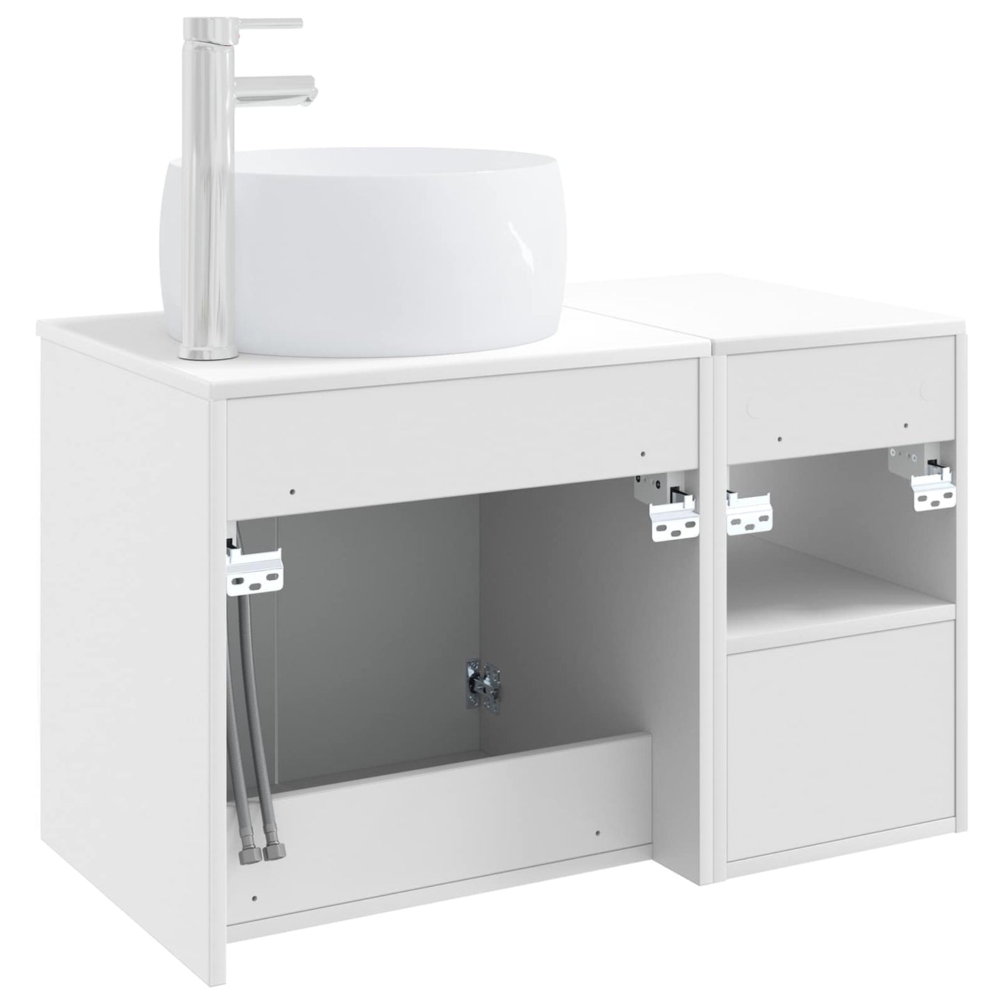 Bathroom Furniture Set 2 pcs High Gloss White Engineered Wood