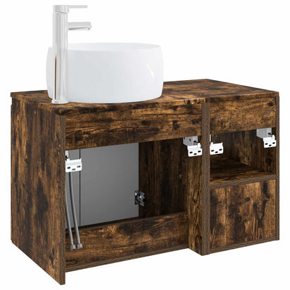 Bathroom Furniture Set 2 pcs Smoked Oak Engineered Wood