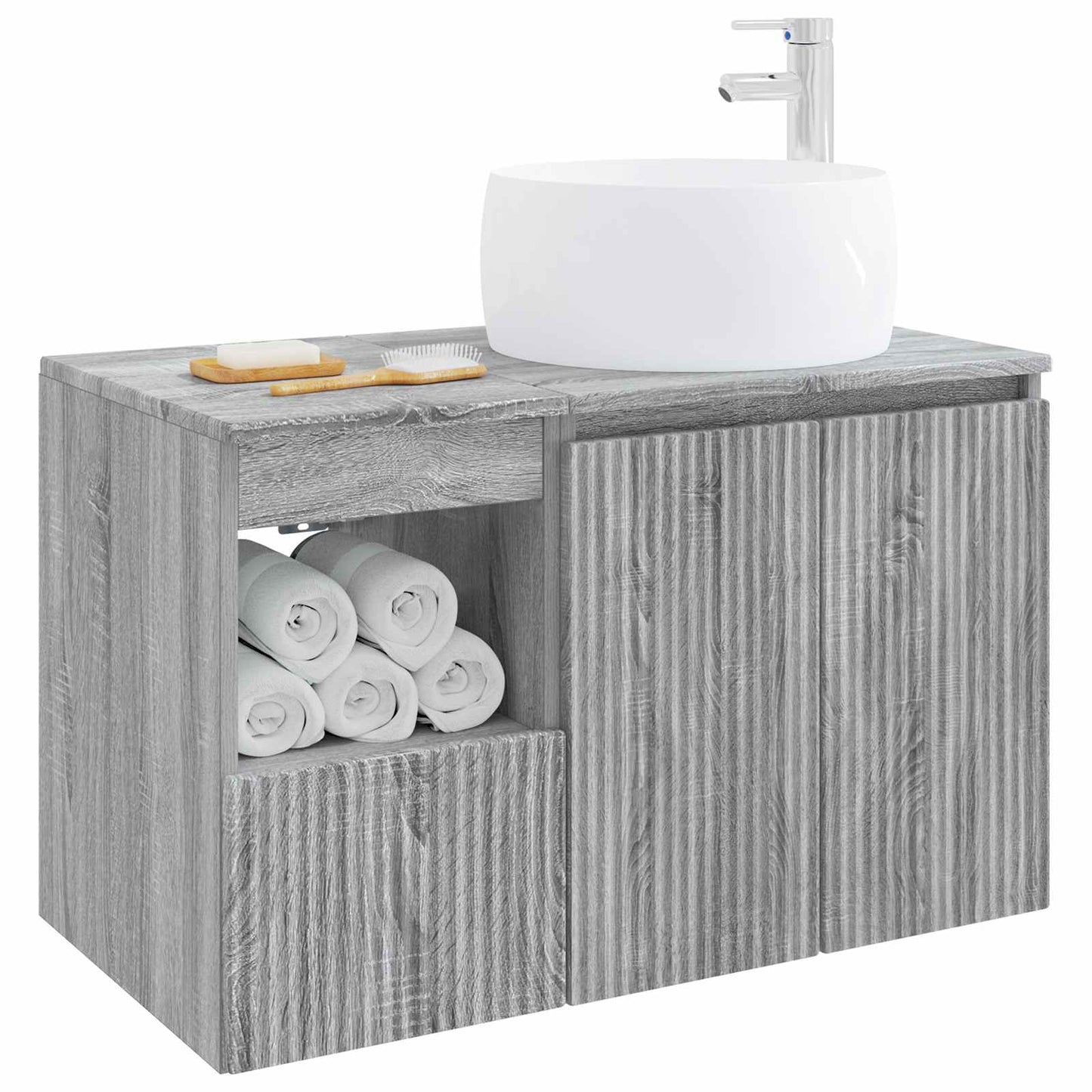 Bathroom Furniture Set 2 pcs Grey Sonoma Engineered Wood