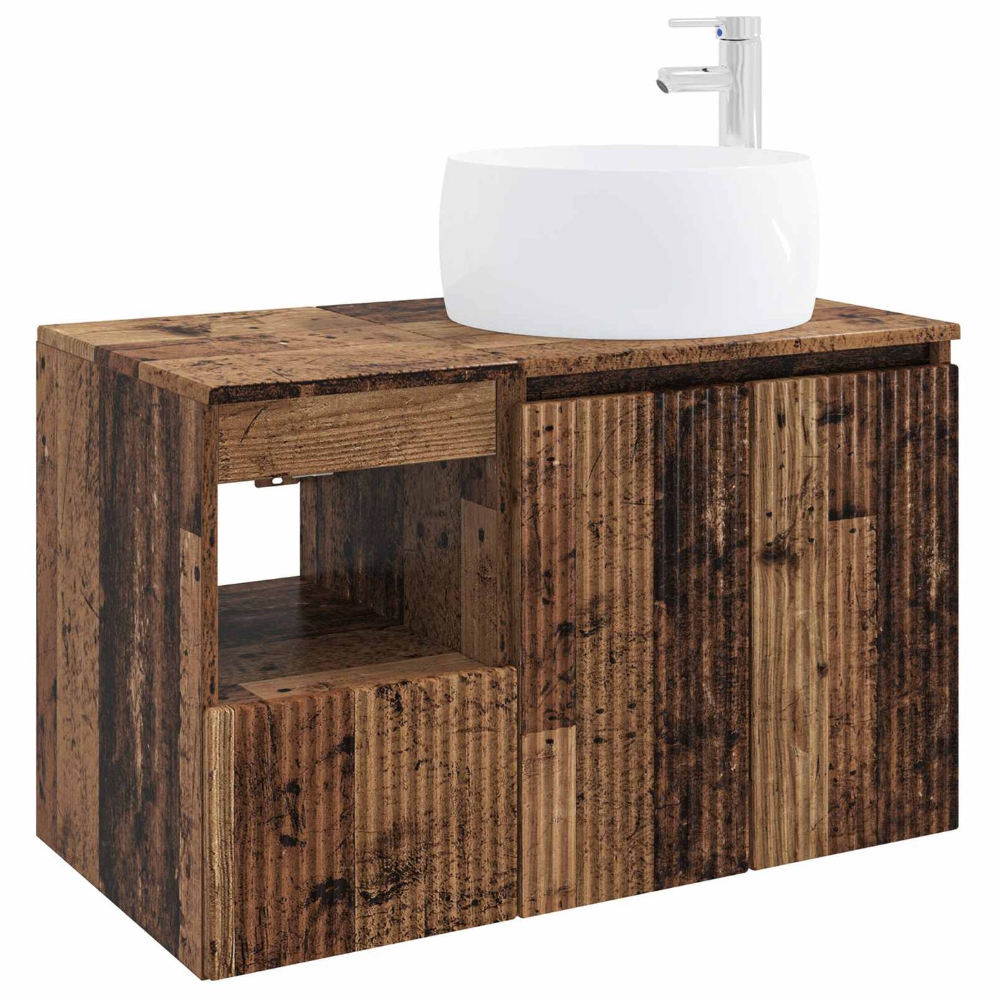 Bathroom Furniture Set 2 pcs Old Wood Engineered Wood