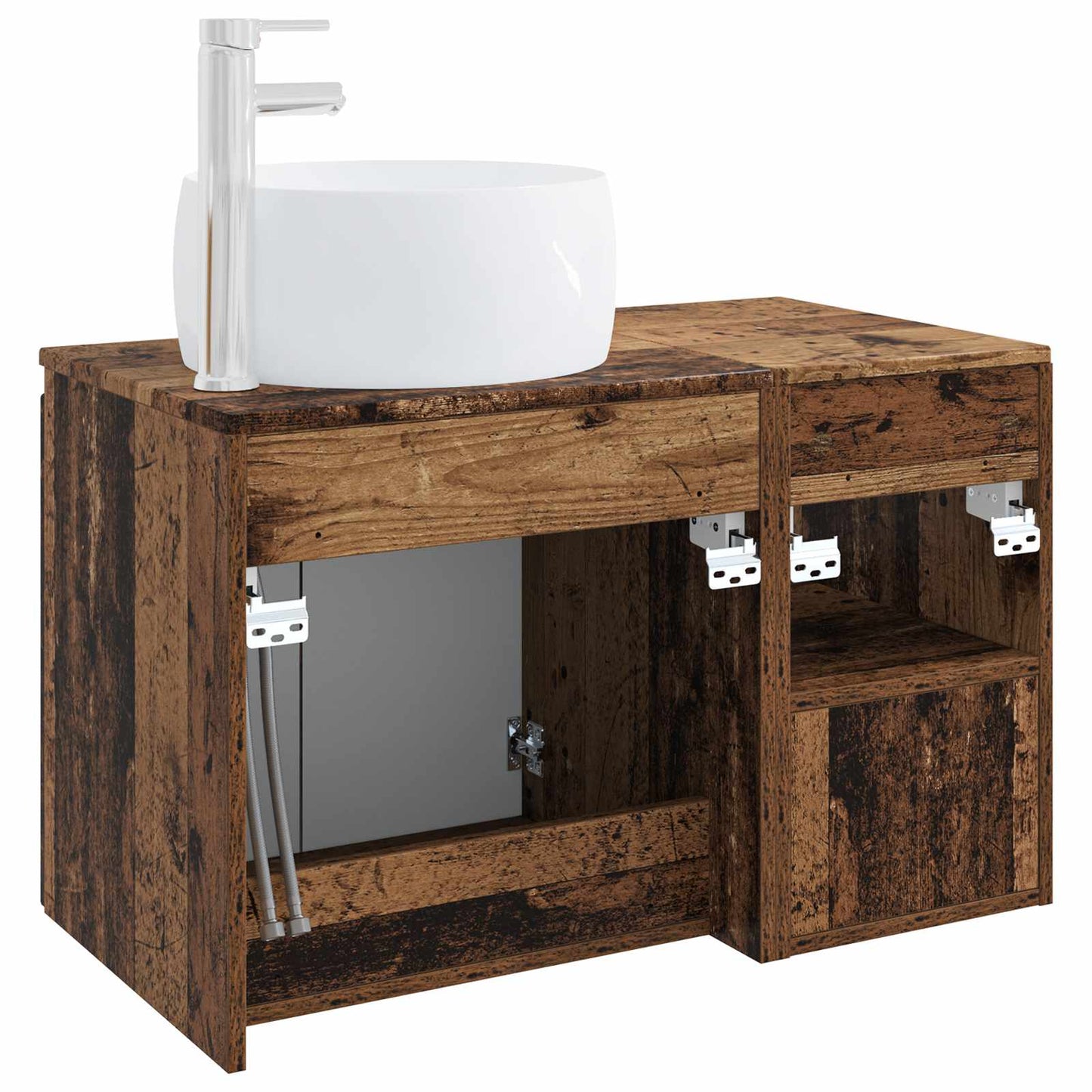 Bathroom Furniture Set 2 pcs Old Wood Engineered Wood