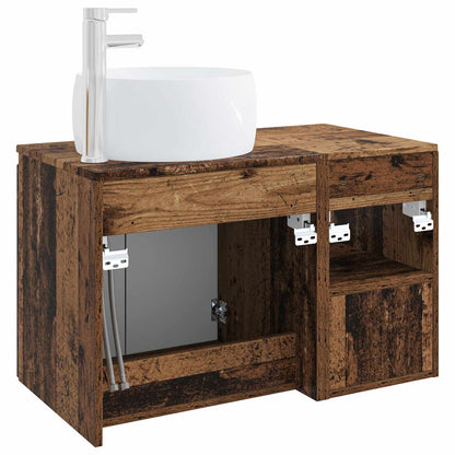 Bathroom Furniture Set 2 pcs Old Wood Engineered Wood
