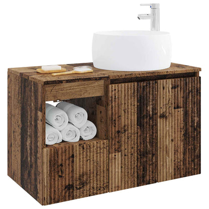 Bathroom Furniture Set 2 pcs Old Wood Engineered Wood