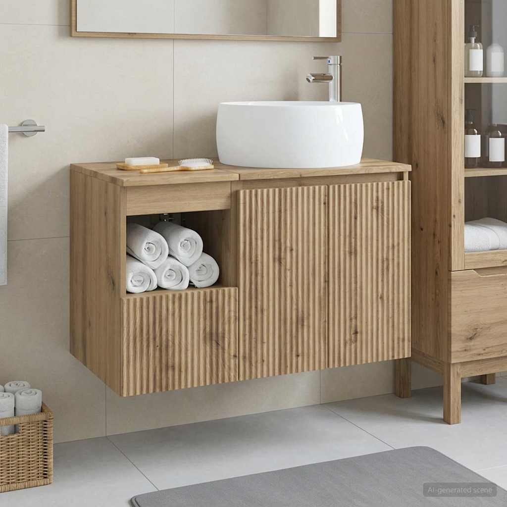 Bathroom Furniture Set 2 pcs Artisan Oak Engineered Wood
