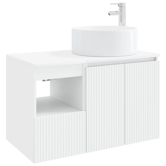 Bathroom Furniture Set 2 pcs White Engineered Wood