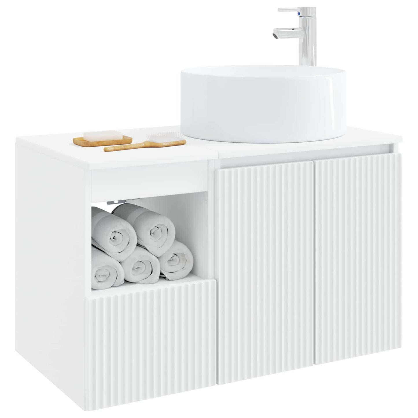Bathroom Furniture Set 2 pcs White Engineered Wood