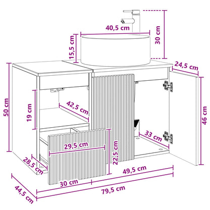 Bathroom Furniture Set 2 pcs High Gloss White Engineered Wood