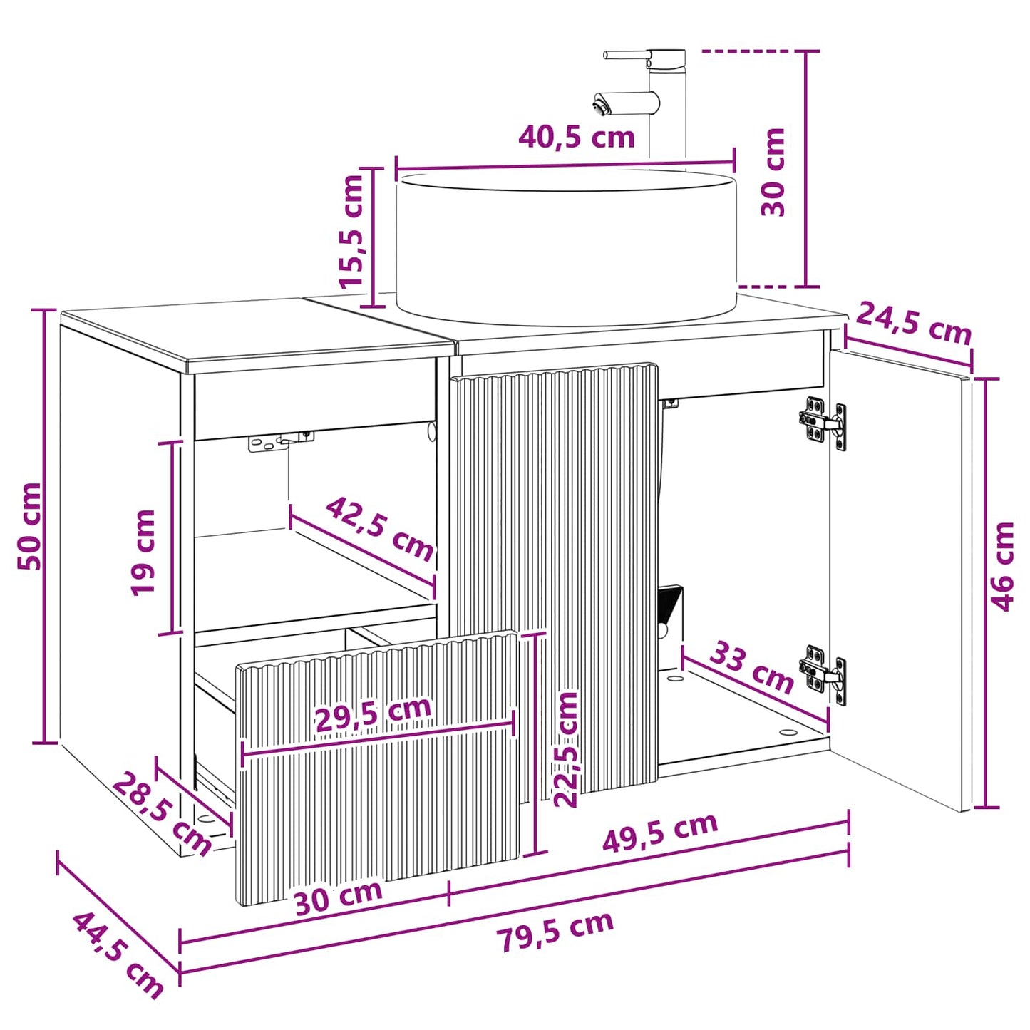 Bathroom Furniture Set 2 pcs Smoked Oak Engineered Wood