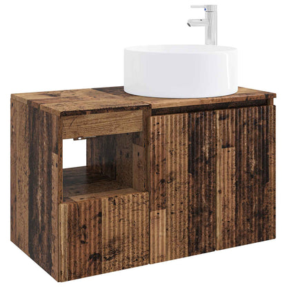 Bathroom Furniture Set 2 pcs Old Wood Engineered Wood