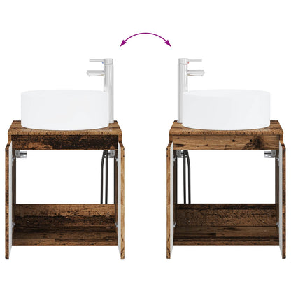 Bathroom Furniture Set 2 pcs Old Wood Engineered Wood