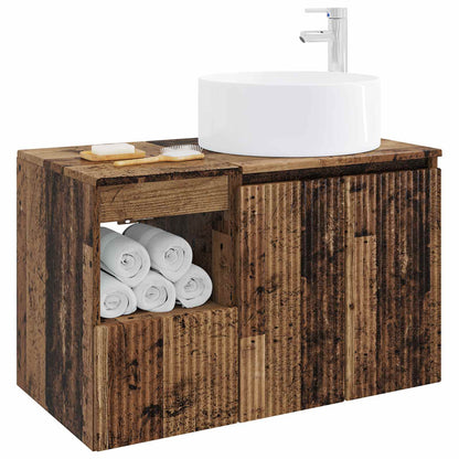 Bathroom Furniture Set 2 pcs Old Wood Engineered Wood