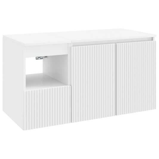 Bathroom Furniture Set 2 pcs White Engineered Wood