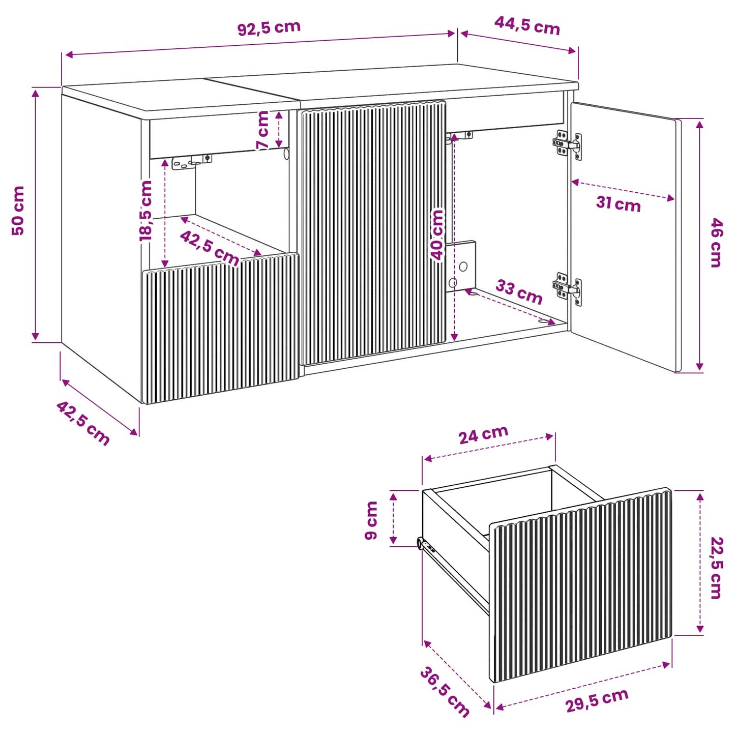 Bathroom Furniture Set 2 pcs Black Engineered Wood